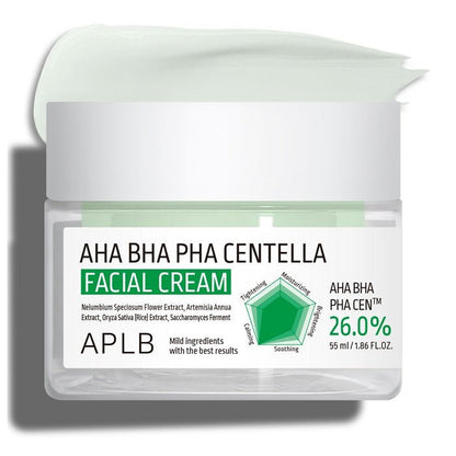 AHA BHA PHA CENTELLA FACIAL CREAM  - Crema Multifunctionala Pentru Exfoliere Blanda